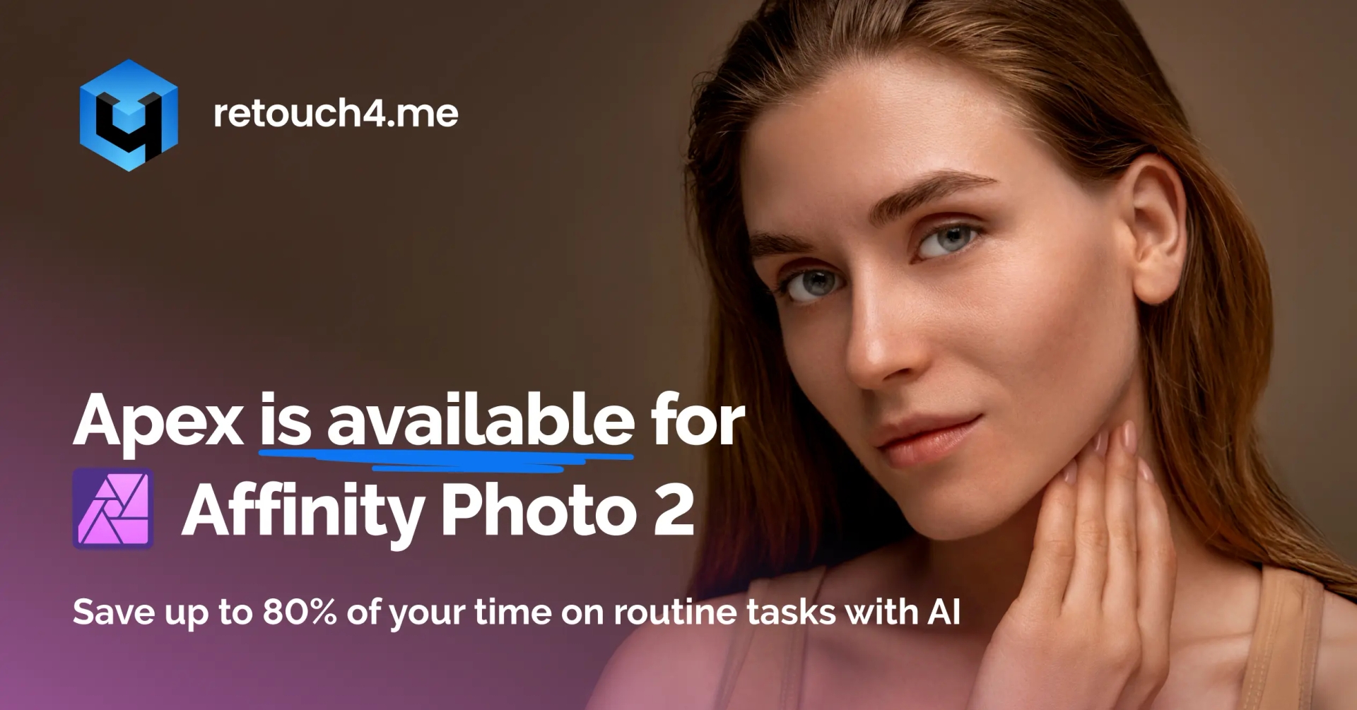 Retouch4me Apex maintenant disponible dans Affinity Photo 2 : retouche IA professionnelle sans Photoshop