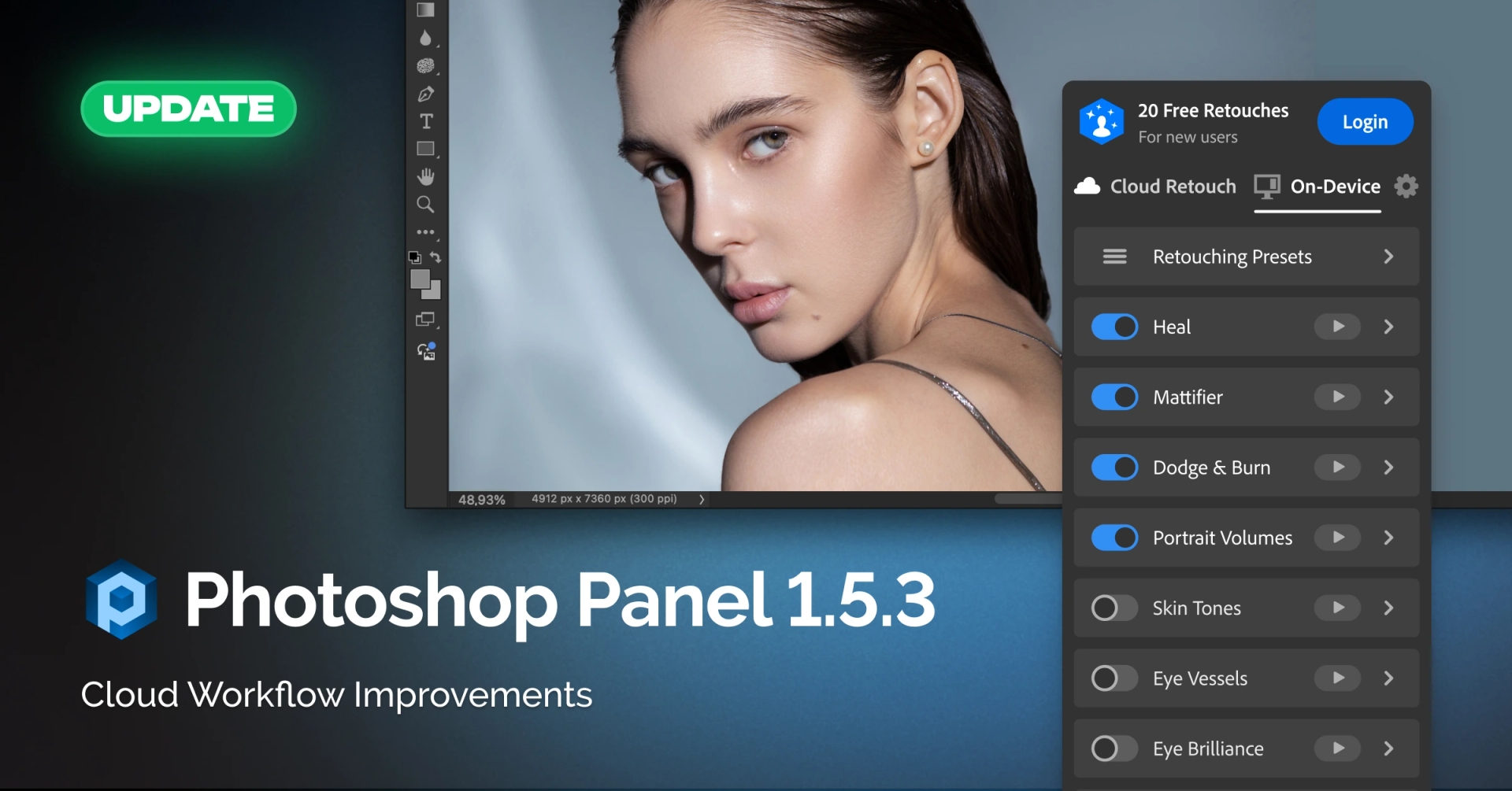 Обновление Retouch4me Photoshop Panel v1.53